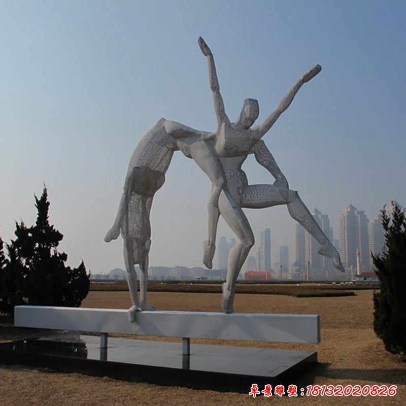 体操雕塑，不锈钢运动雕塑 (1)