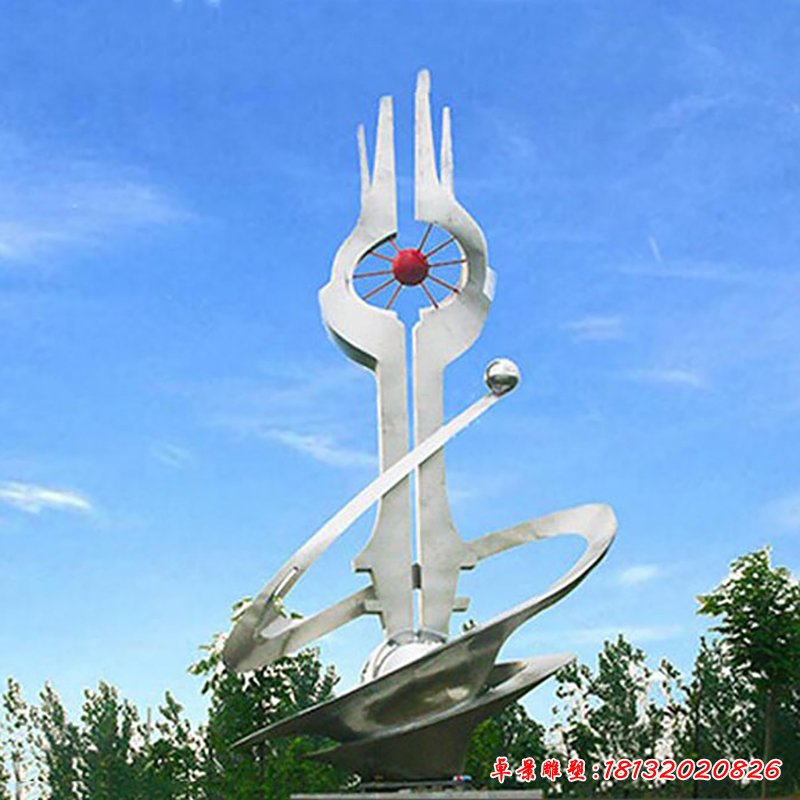 大型抽象创意校园景观，不锈钢雕塑
