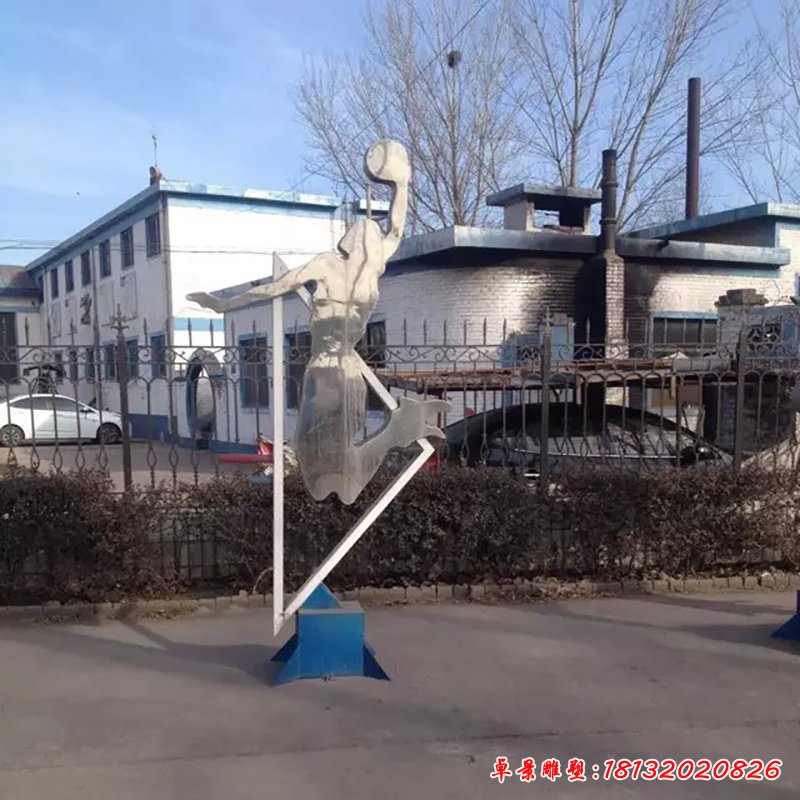 不锈钢打高尔夫球雕塑，广场不锈钢运动雕塑 (1)