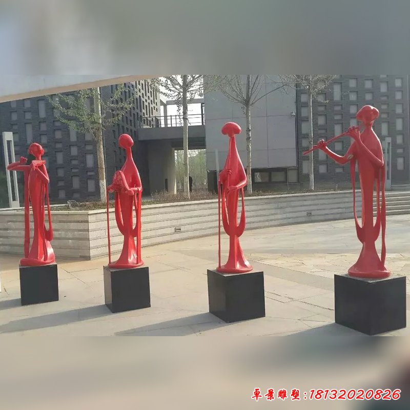 不锈钢抽象人物雕塑，广场不锈钢雕塑 (2)
