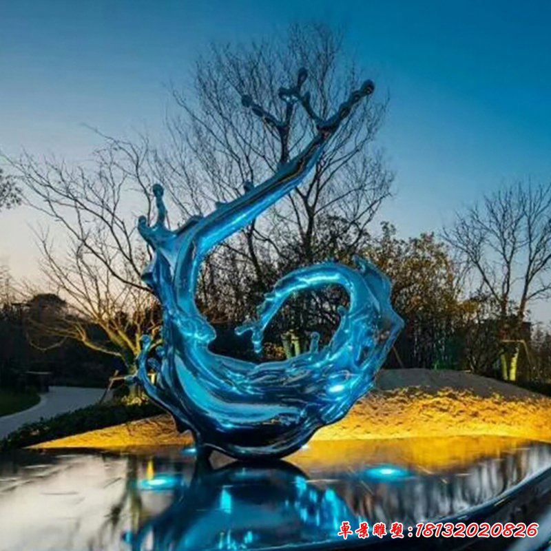 不锈钢海浪抽象  城市景观雕塑