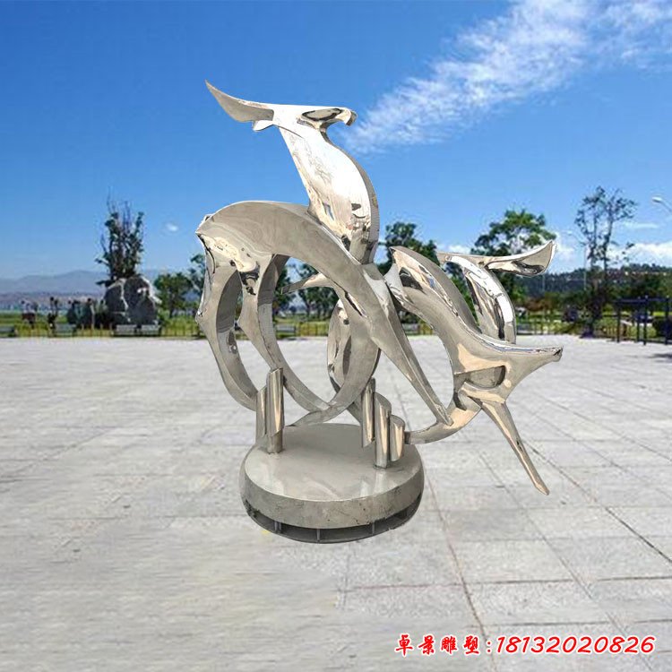 不锈钢抽象鹿雕塑