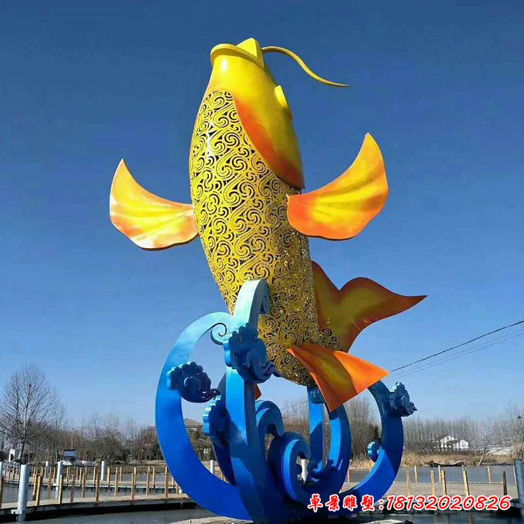 不锈钢鲤鱼雕塑
