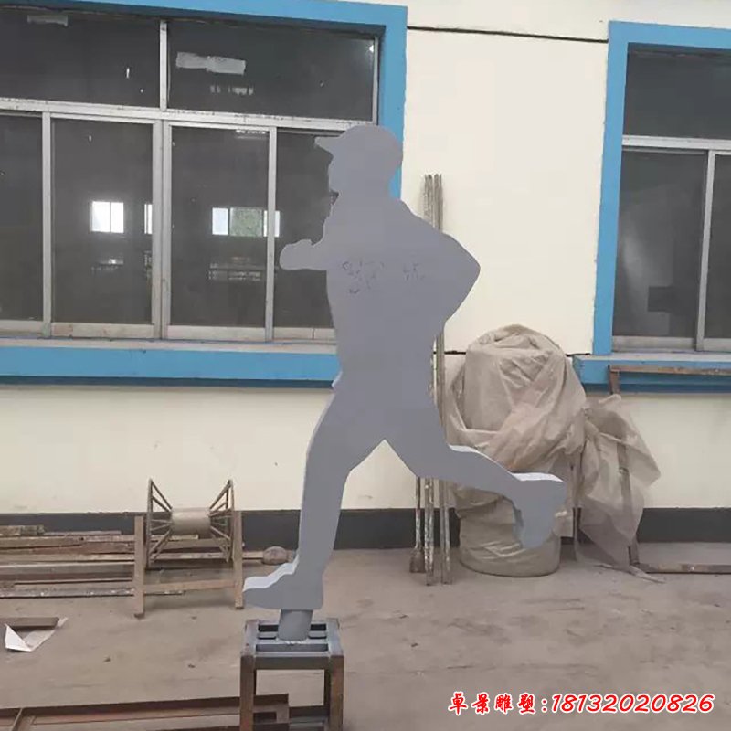 不锈钢跑步雕塑，广场不锈钢运动雕塑 (1)