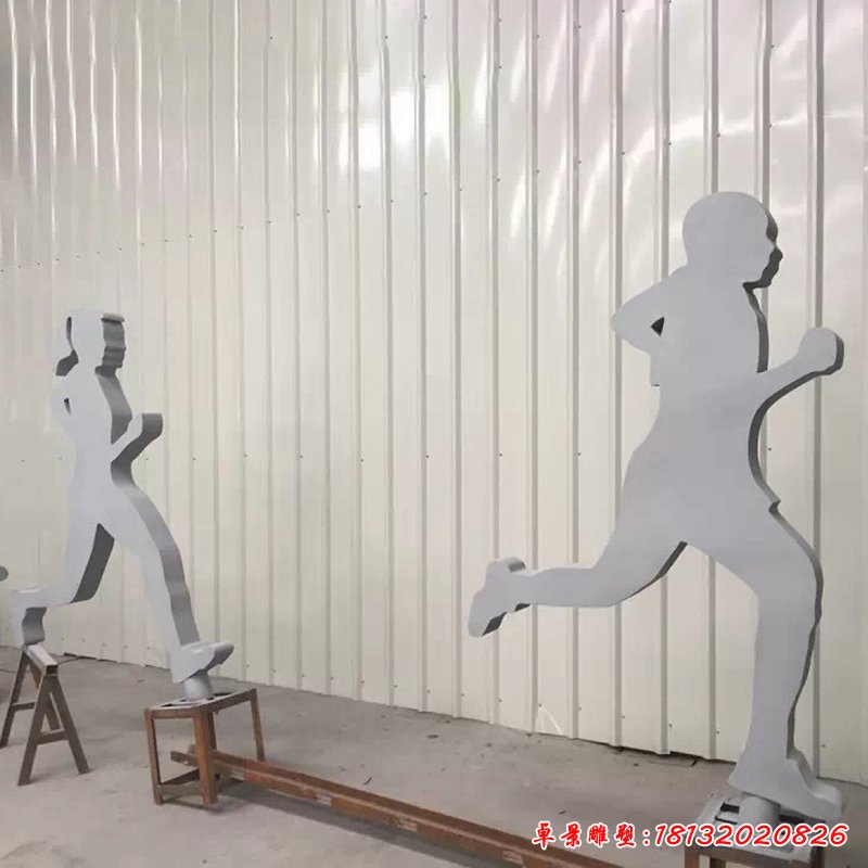 不锈钢跑步雕塑，广场不锈钢运动雕塑 (3)