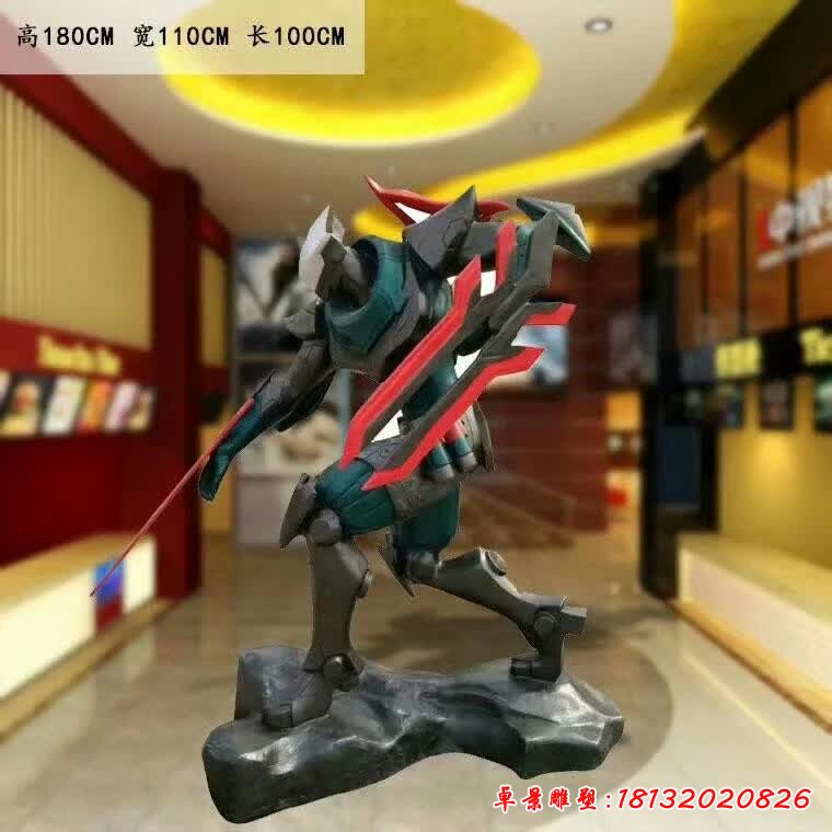 不锈钢击剑抽象人物雕塑 (1)