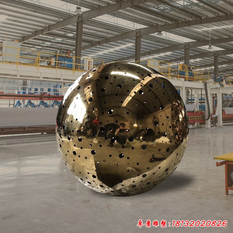 户外度假公园文化广场摆件 大型不锈钢镂空球校园文化雕塑定制30409