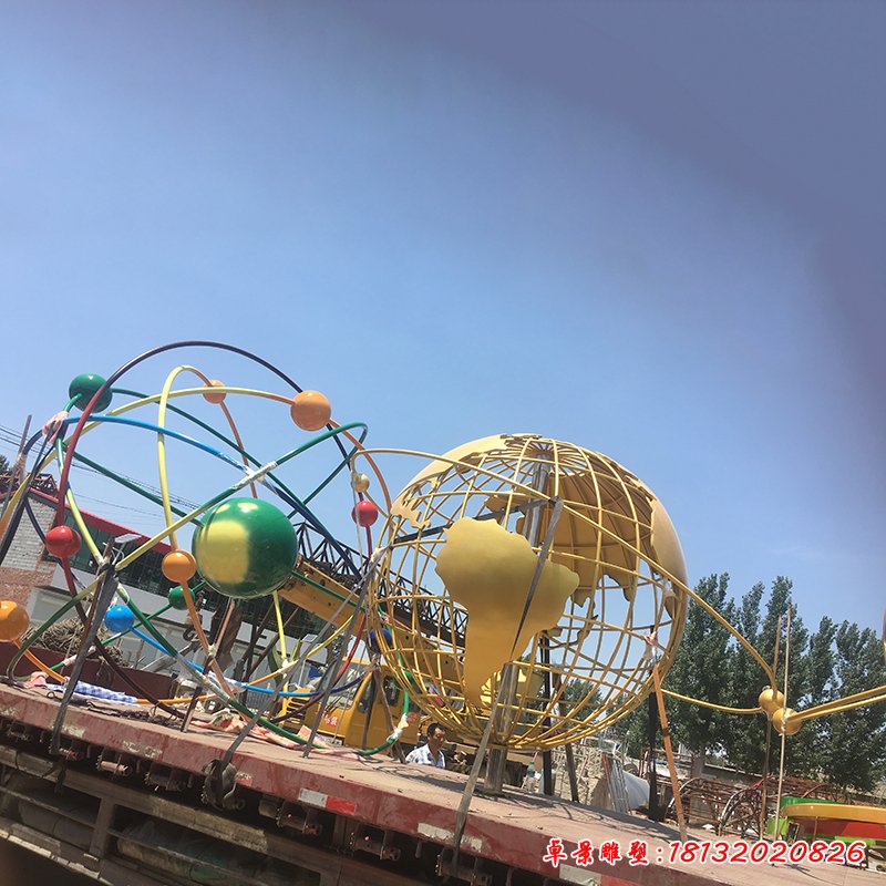 不锈钢星球雕塑，不锈钢校园雕塑 (1)