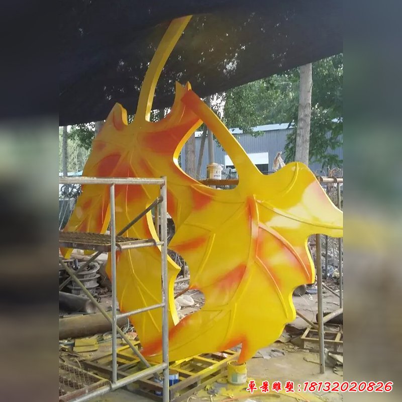 不锈钢枫叶雕塑，公园不锈钢雕塑 (2)