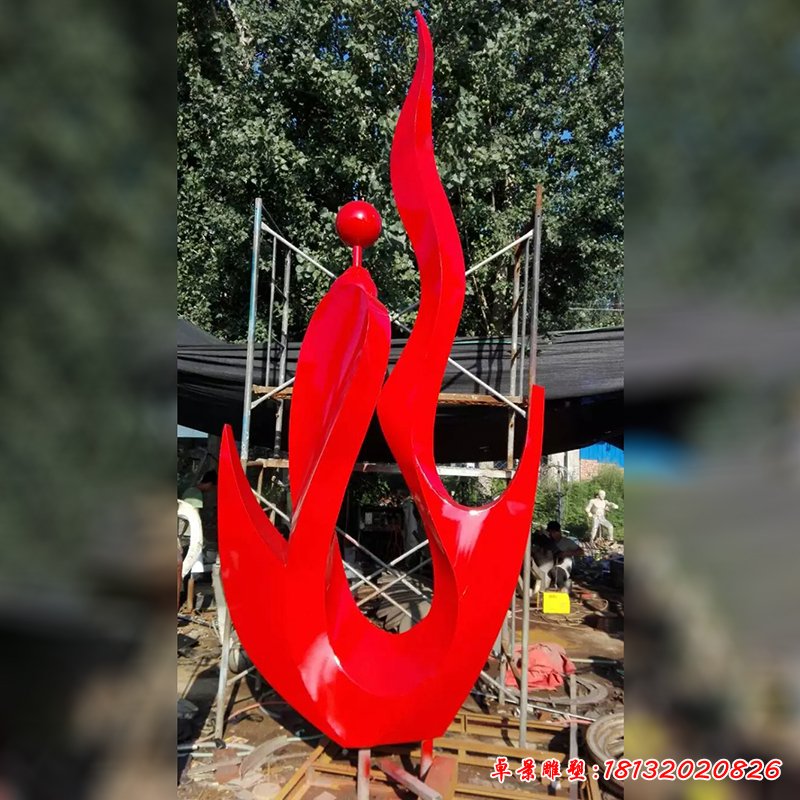 不锈钢火苗雕塑，广场不锈钢雕塑
