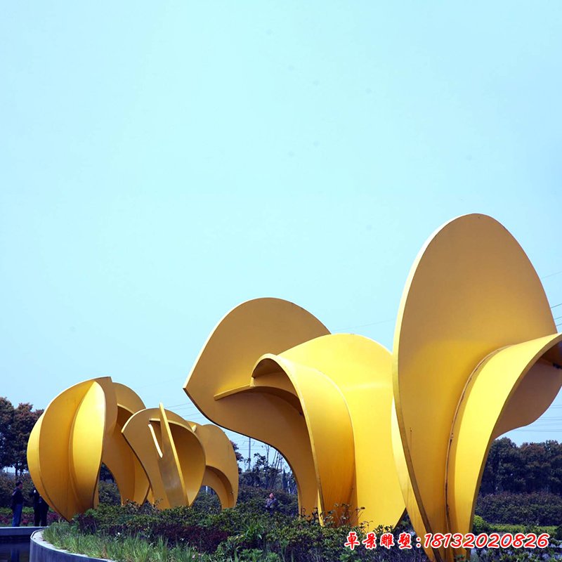 不锈钢彩色花朵雕塑，不锈钢抽象雕塑