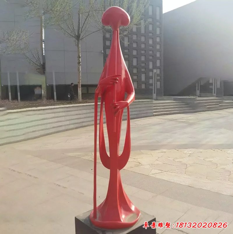 不锈钢抽象人物雕塑，广场不锈钢雕塑 (1)