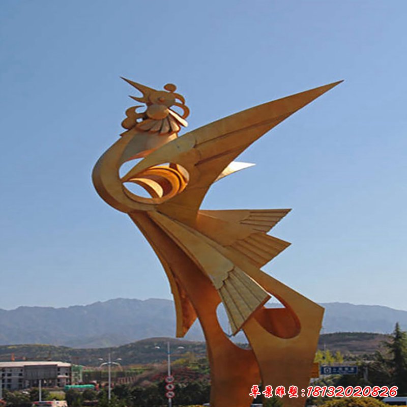 不锈钢翱翔天空  公园动物摆件