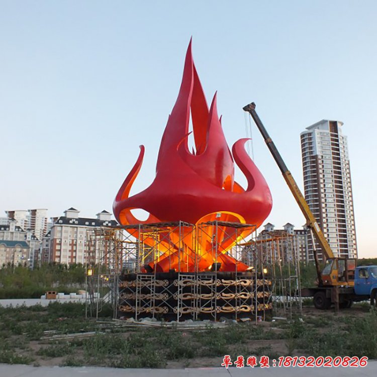火焰雕塑，不锈钢焰火