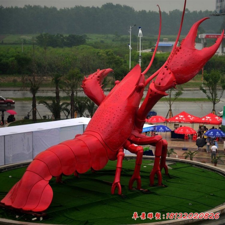 不锈钢龙虾动物雕塑