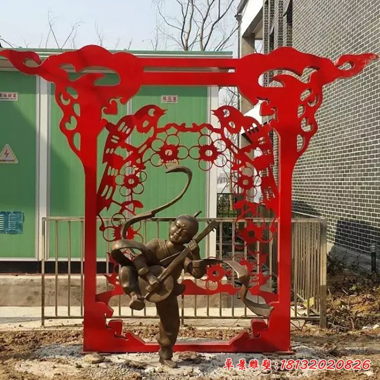 不锈钢剪纸雕塑，广场不锈钢雕塑 (11)