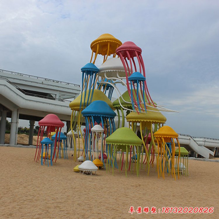 不锈钢水母海洋雕塑