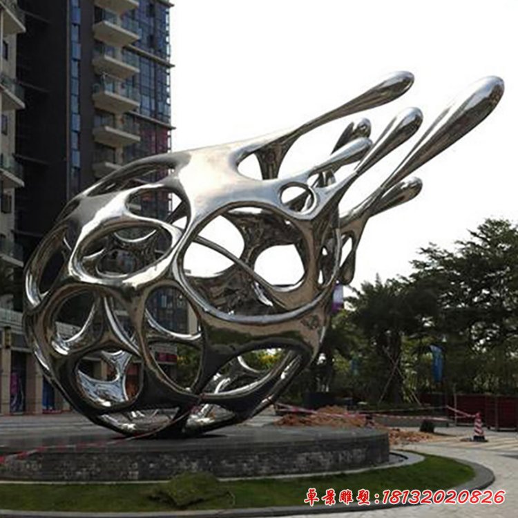 不锈钢火龙果雕塑，商场大型不锈钢景观雕塑 (2)