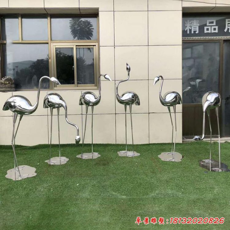 不锈钢火烈鸟抽象雕塑