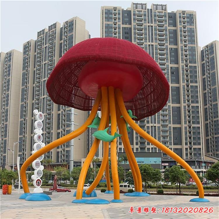 不锈钢商业街水母动物雕塑