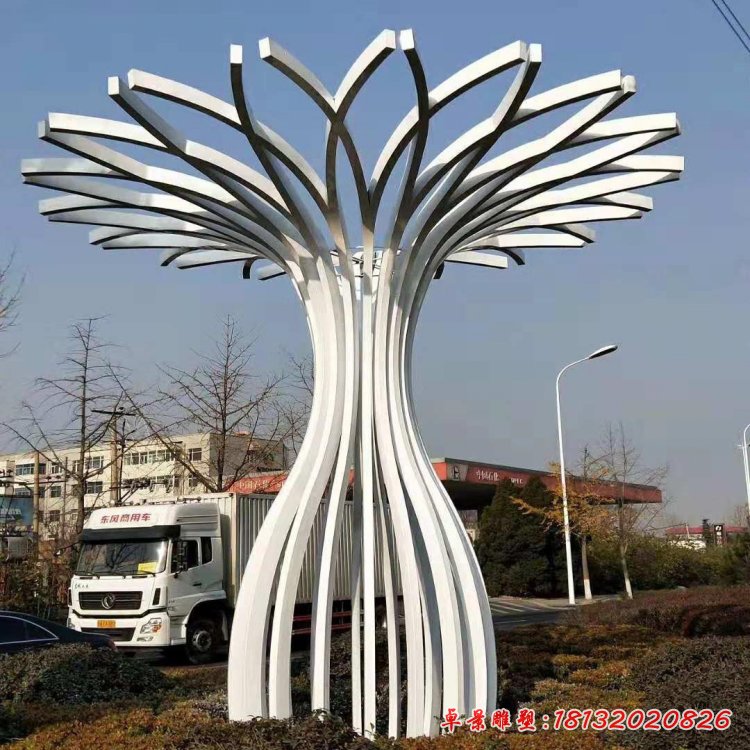 不锈钢花瓶造型雕塑