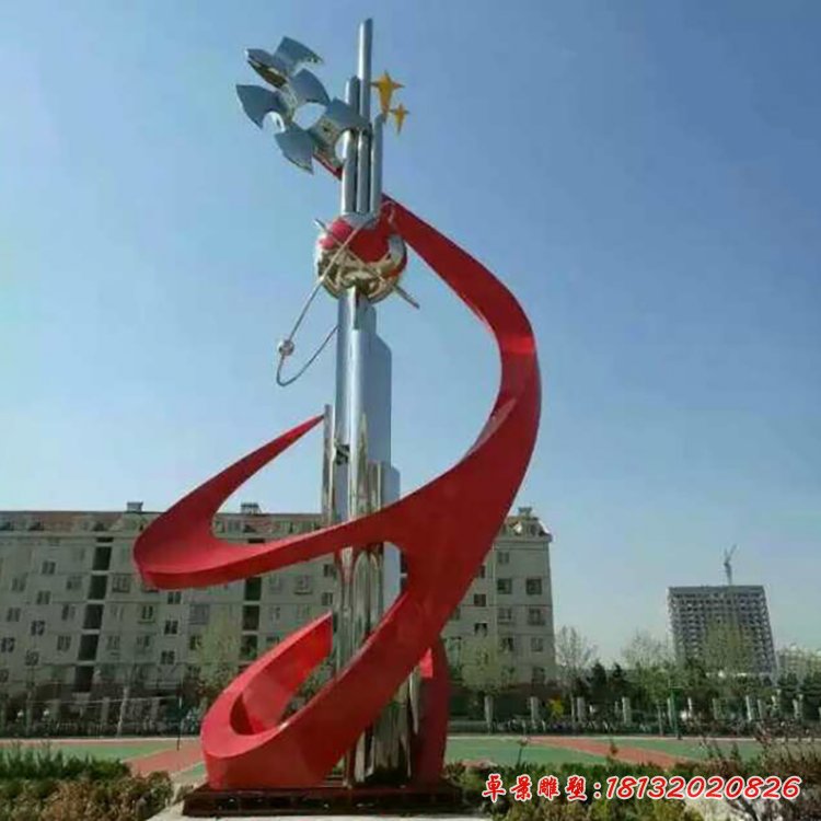 不锈钢奔向世界雕塑，不锈钢企业雕塑[1]