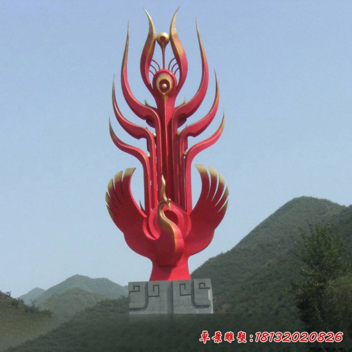 大型抽象凤凰不锈钢雕塑（1）