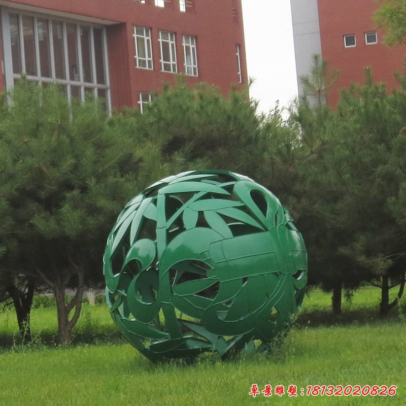 不锈钢镂空球雕塑，学校不锈钢景观球 (10)