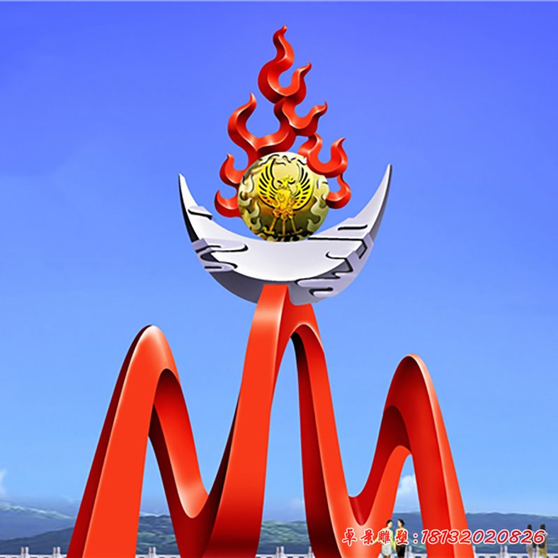 不锈钢太阳之光雕塑，大型广场不锈钢雕塑