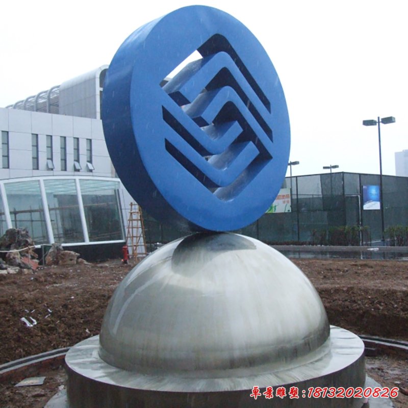 不锈钢中国移动标志雕塑，不锈钢标志雕塑