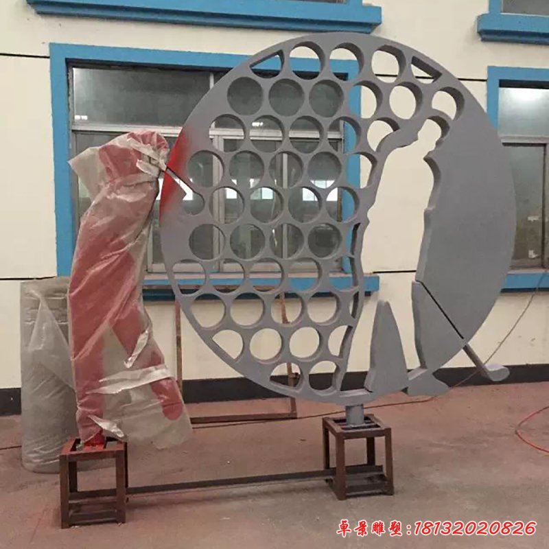 不锈钢打高尔夫球雕塑，广场不锈钢运动雕塑 (6)