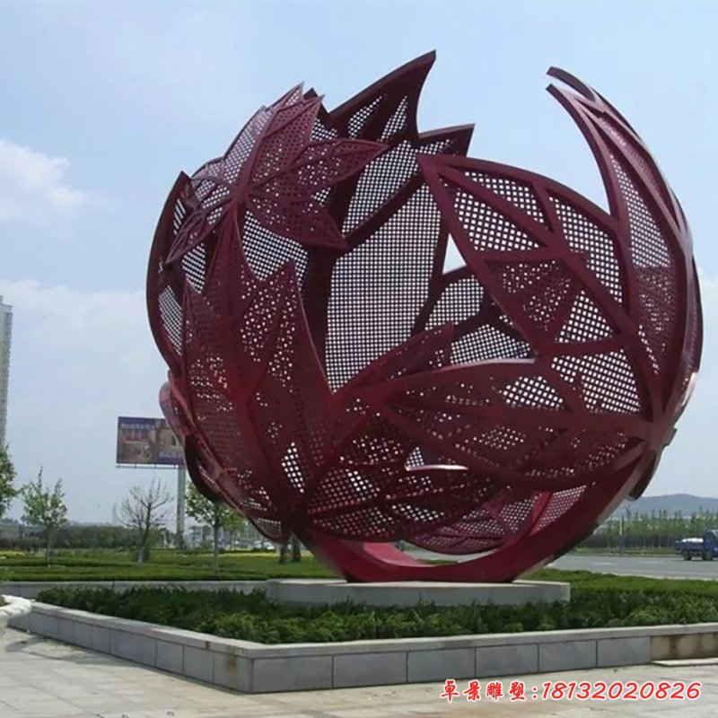 不锈钢枫叶雕塑，景观不锈钢雕塑