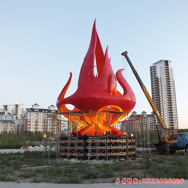 火焰雕塑，不锈钢焰火