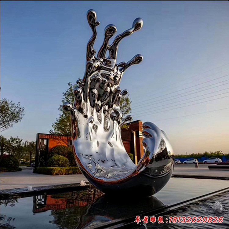 广场不锈钢浪花雕塑园林景观不锈钢摆件浪花摆件不锈钢雕塑14335