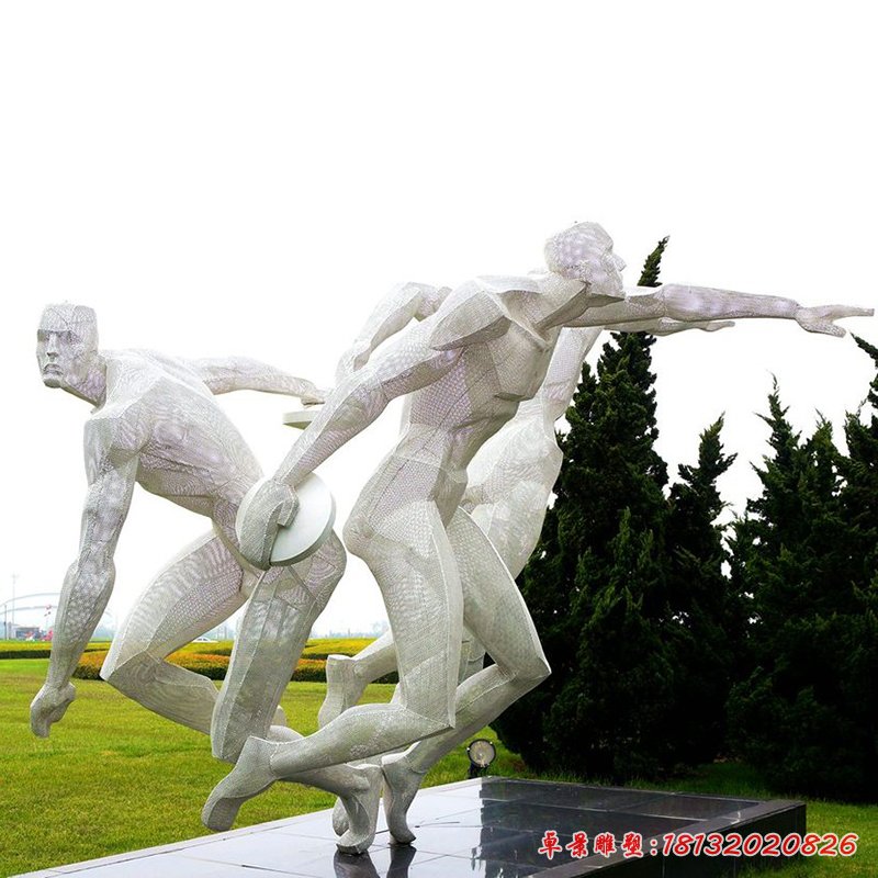 掷铁饼雕塑，不锈钢运动员雕塑[1]