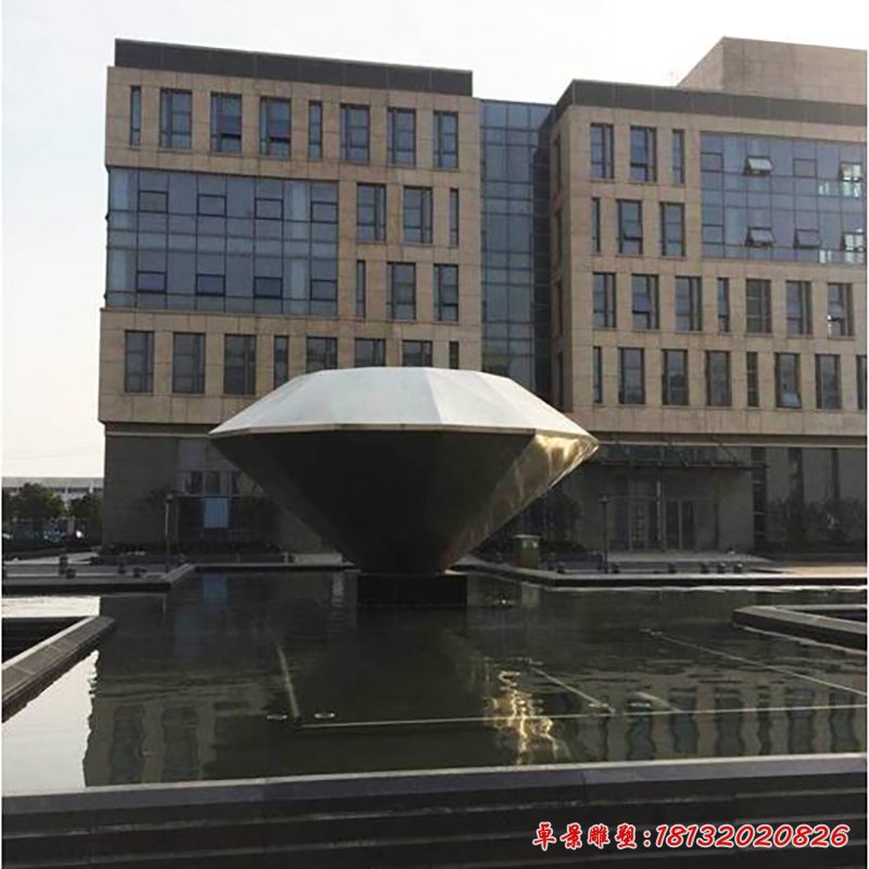 不锈钢钻石雕塑，不锈钢广场雕塑