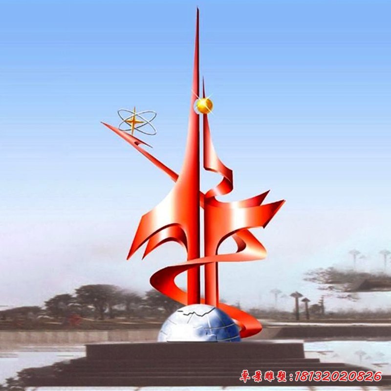 不锈钢放飞理想，不锈钢企业抽象雕塑