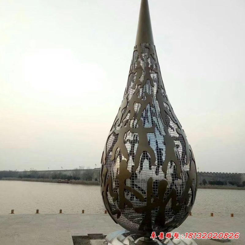 不锈钢水滴雕塑 (4)