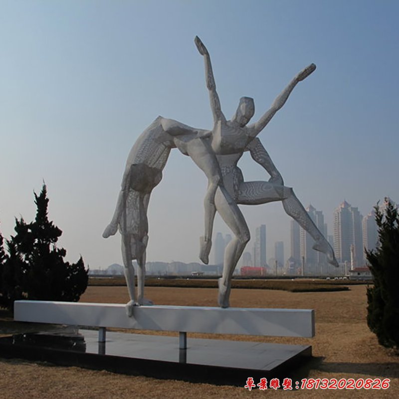 体操雕塑，不锈钢运动雕塑 (1)