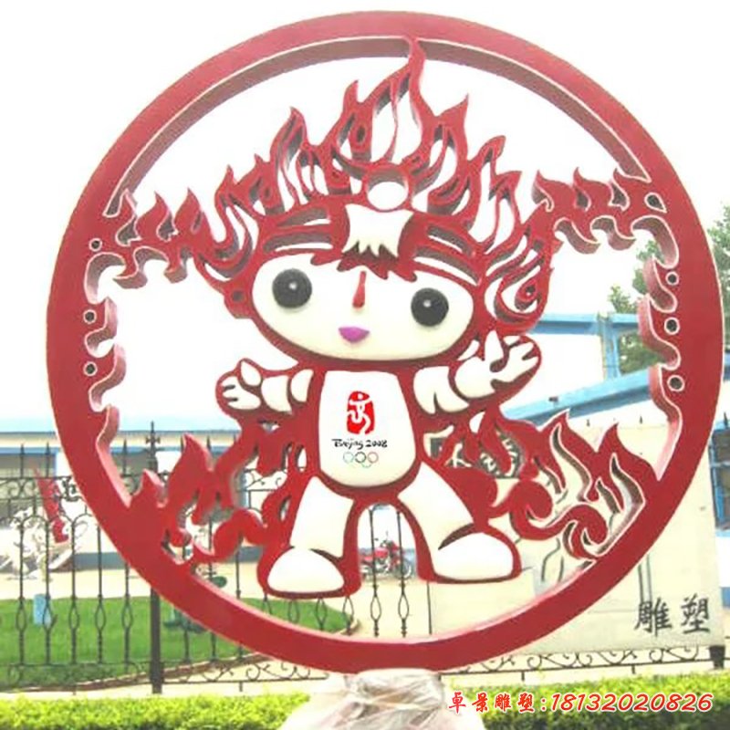 不锈钢福娃雕塑，广场不锈钢雕塑 (2)