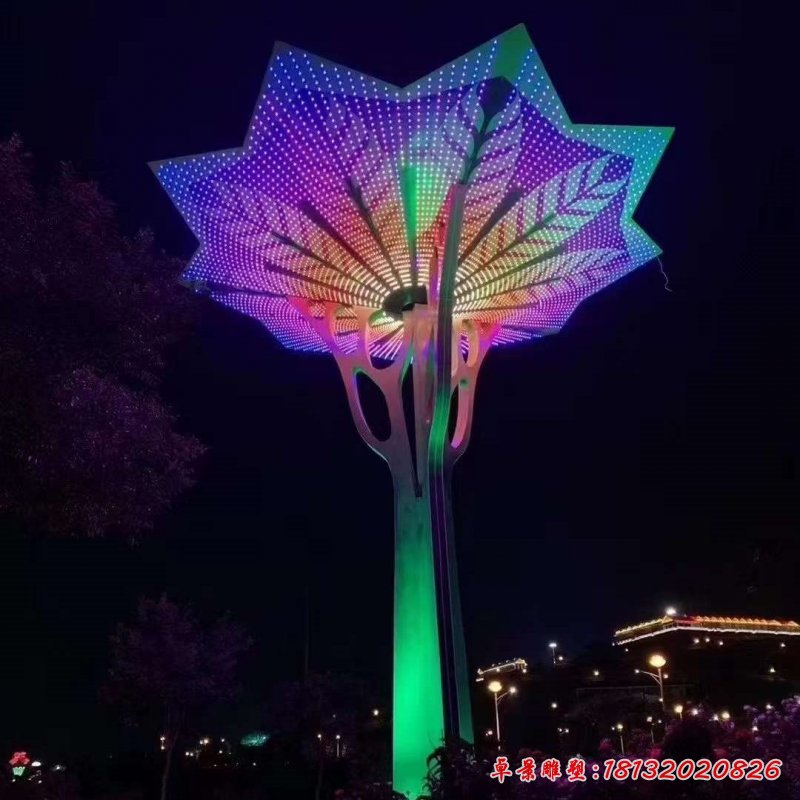 不锈钢彩绘镂空树雕塑 (4)_副本
