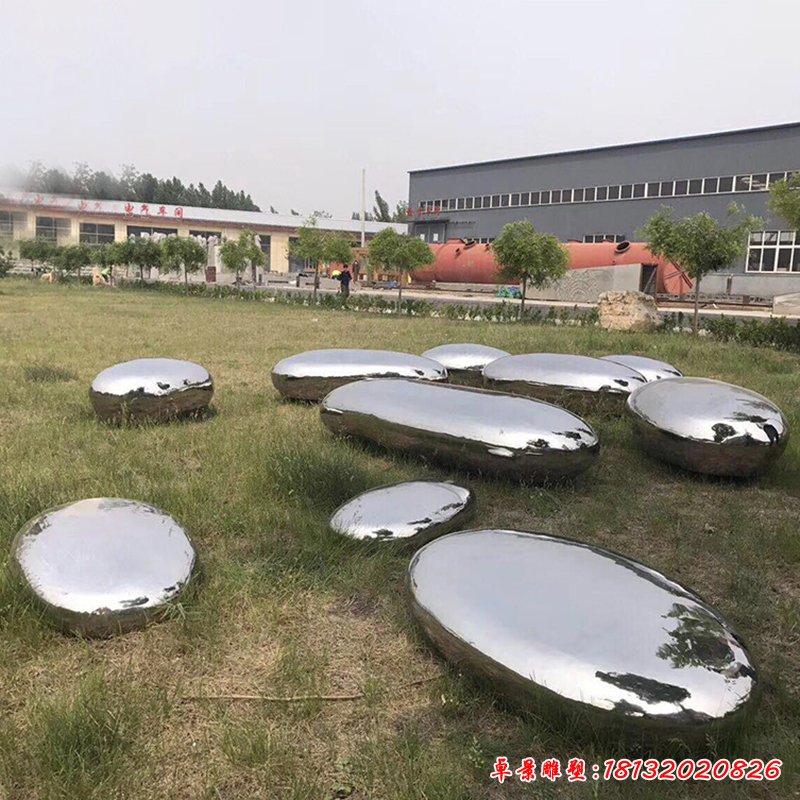 不锈钢水滴座椅雕塑，公园景观摆件（1）