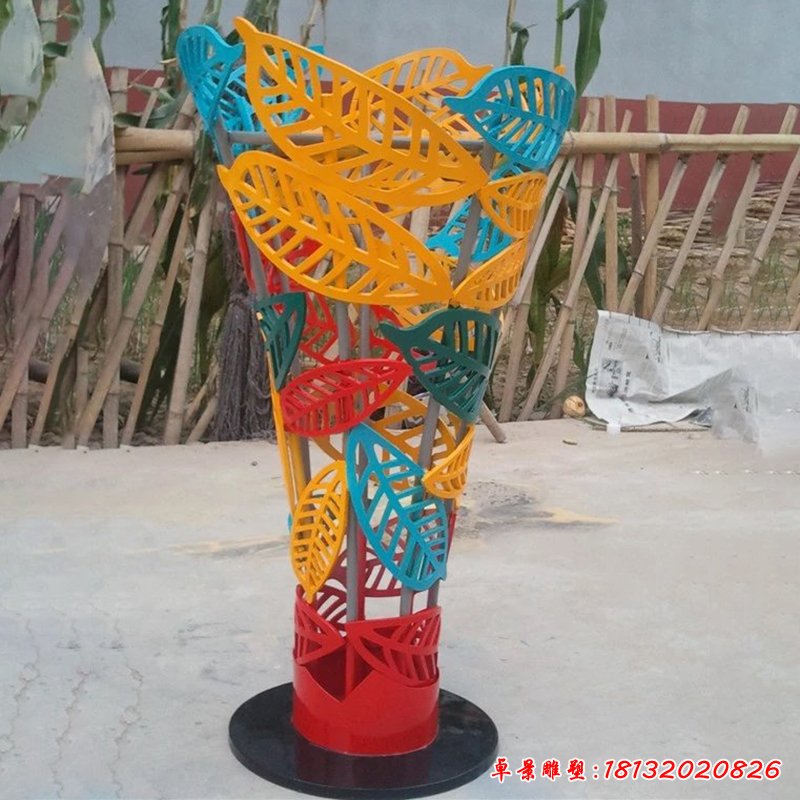 不锈钢树叶雕塑，公园不锈钢雕塑