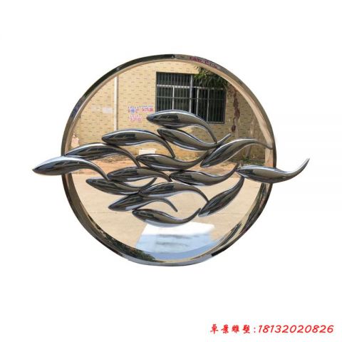 小区抽象鱼和圆环