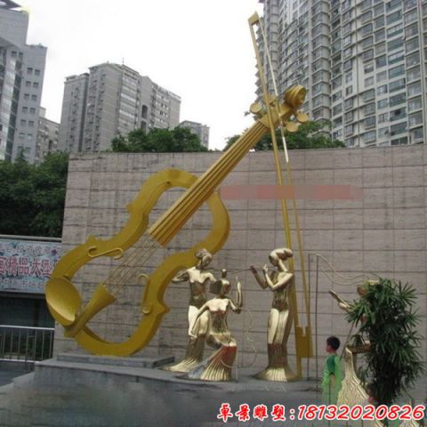 广场抽象音乐人物雕塑