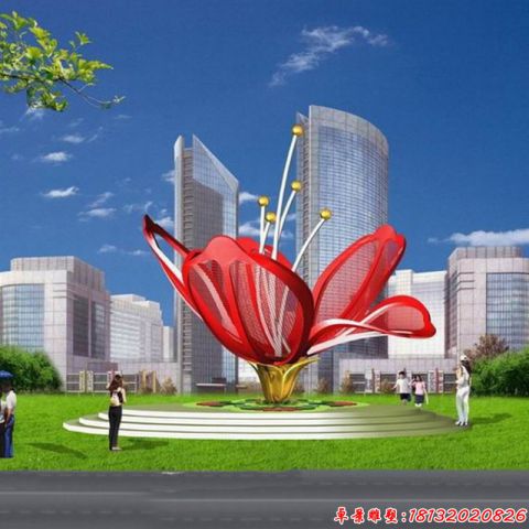 广场抽象盛世花开