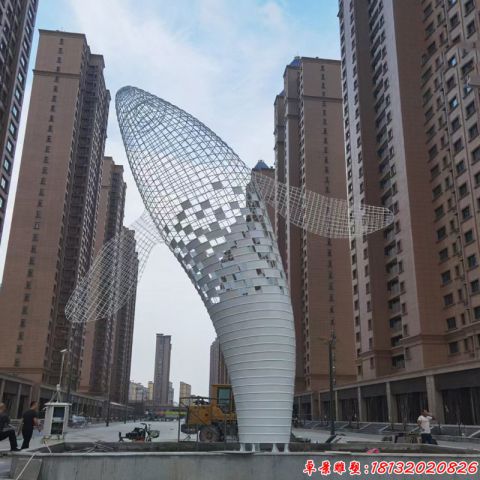 城市抽象鲸鱼