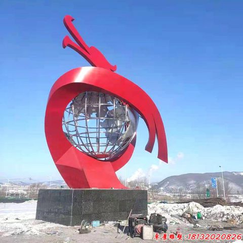 城市抽象龙盘地球